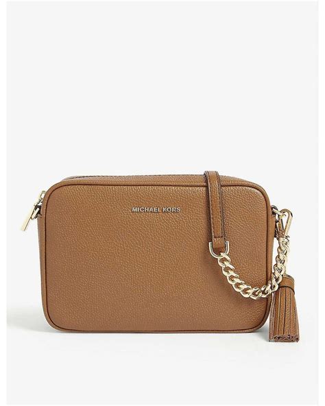 michael kors embellished ginny|Ginny Leather Crossbody Bag .